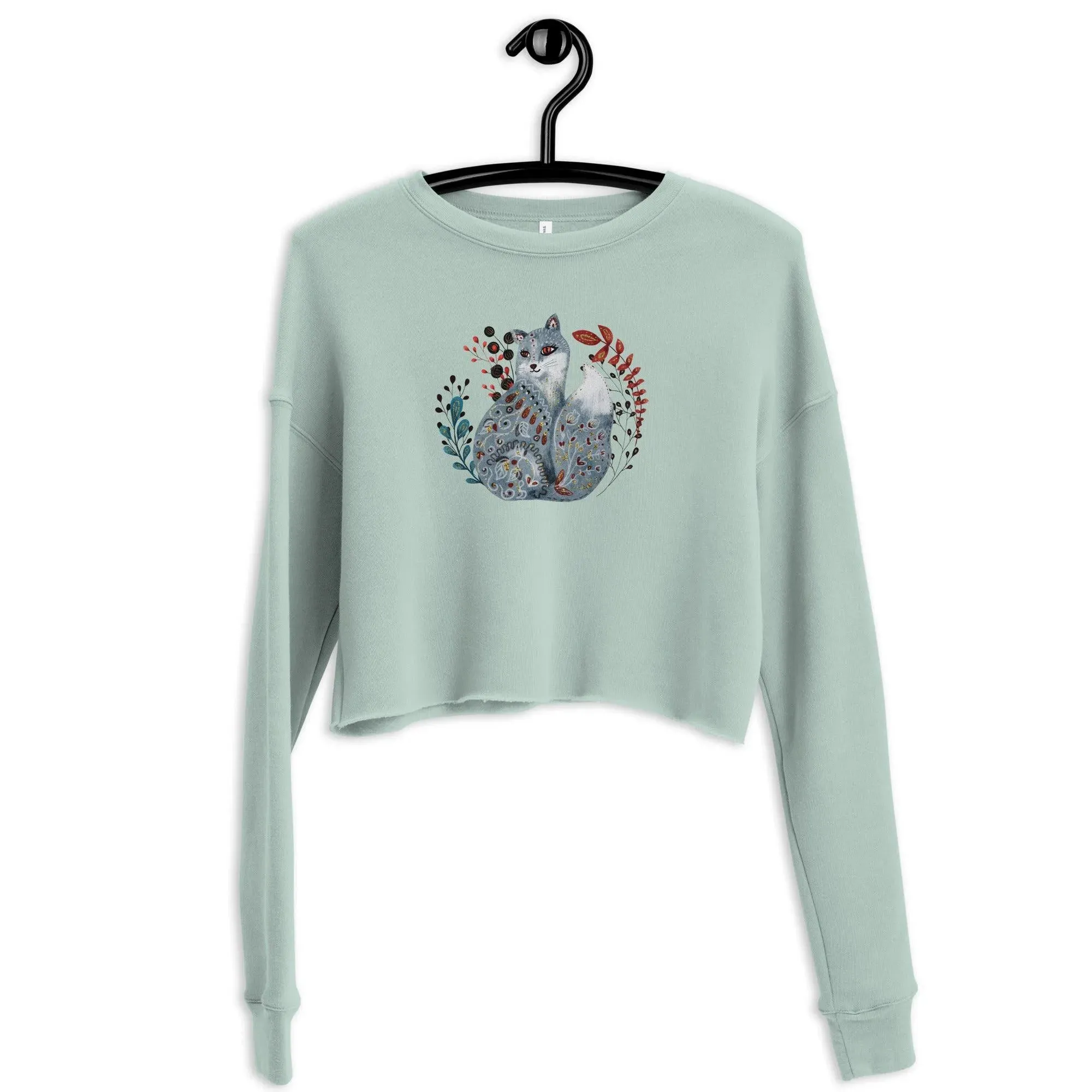 Nordic Winter Cropped Sweatshirt - Fox