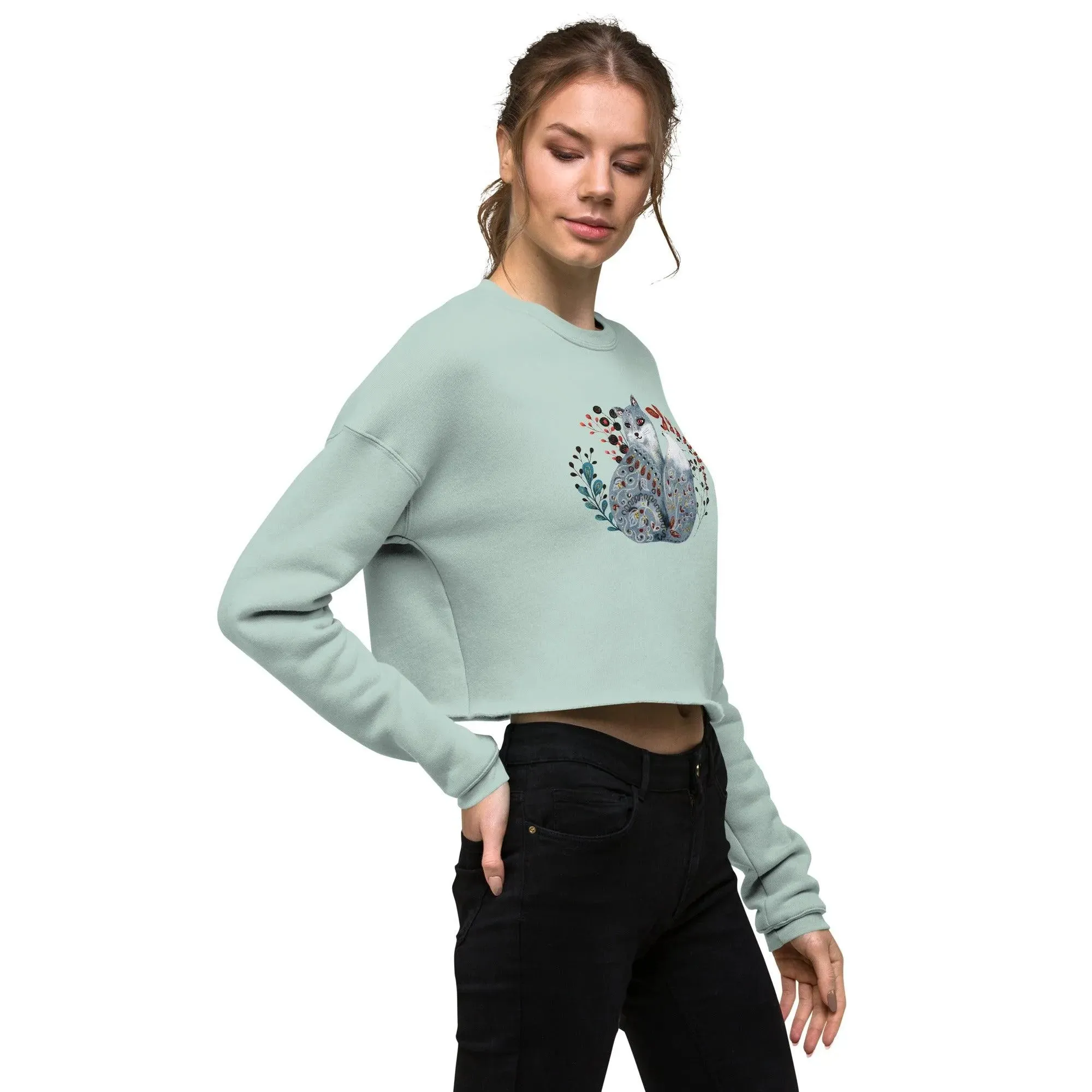 Nordic Winter Cropped Sweatshirt - Fox