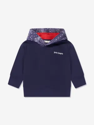 Palm Angels Boys Astro Paisley Hoodie in Navy