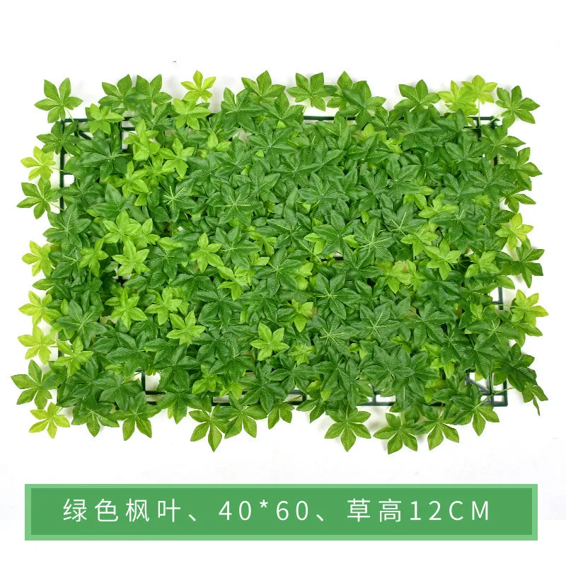 Plastic Imitate Leaves Lawn Simulation Plant Wall Decorative Background Green Radish Field Green Landscape Grass