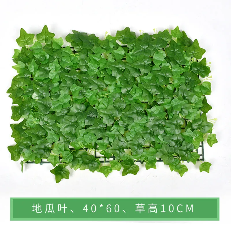 Plastic Imitate Leaves Lawn Simulation Plant Wall Decorative Background Green Radish Field Green Landscape Grass