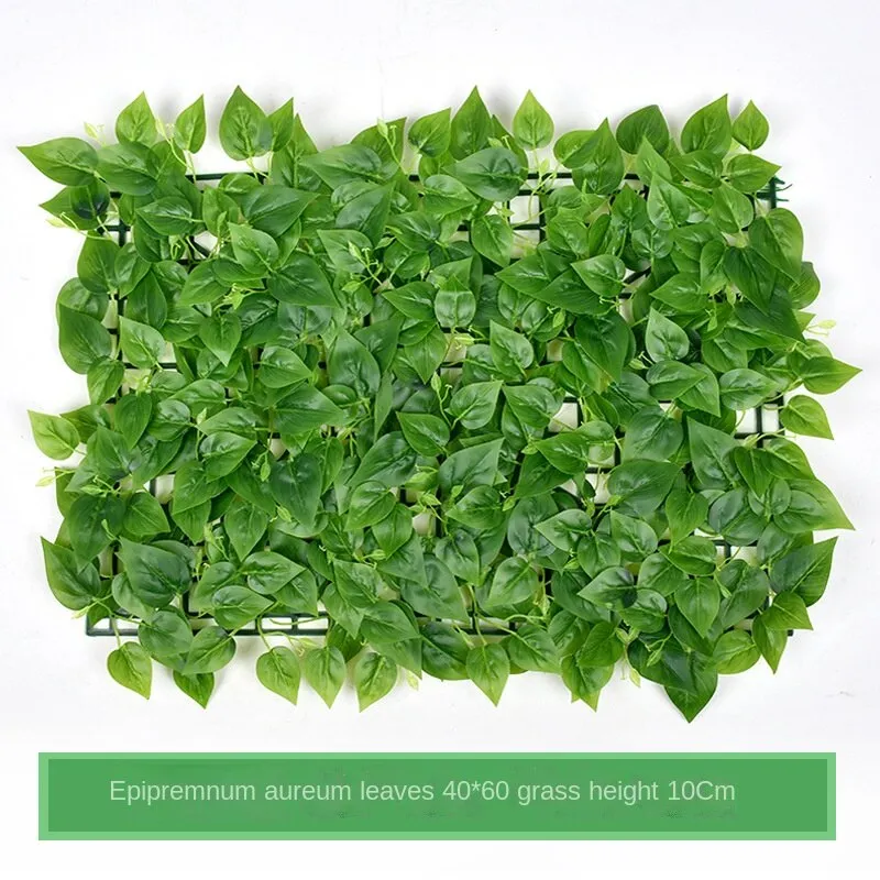 Plastic Imitate Leaves Lawn Simulation Plant Wall Decorative Background Green Radish Field Green Landscape Grass