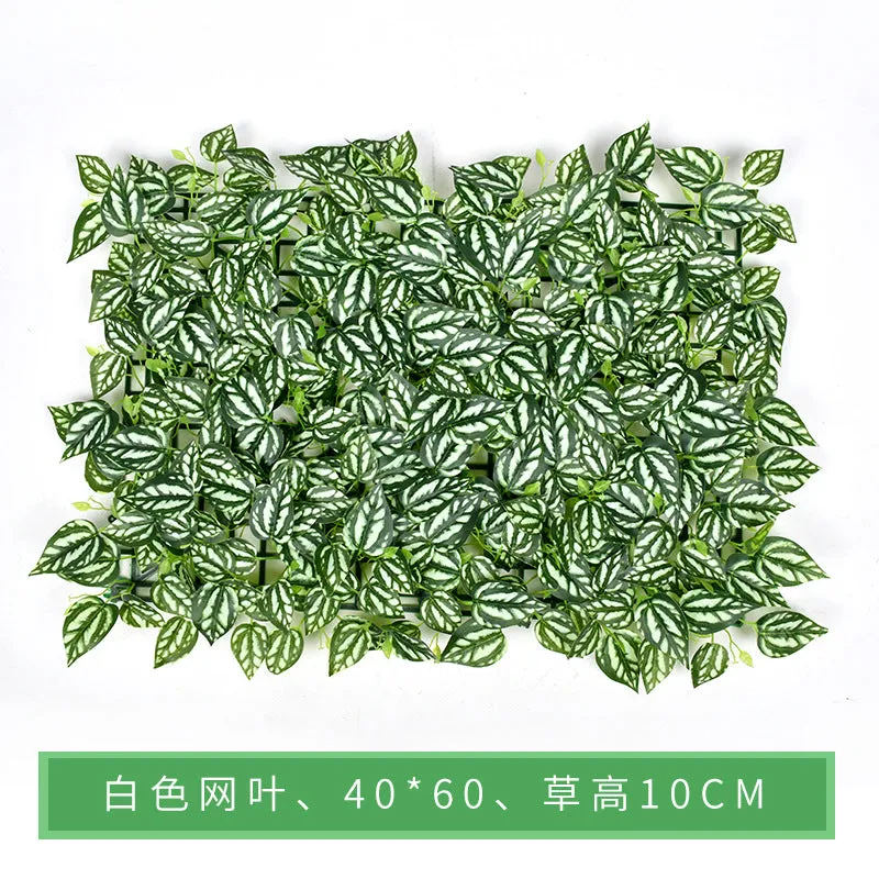 Plastic Imitate Leaves Lawn Simulation Plant Wall Decorative Background Green Radish Field Green Landscape Grass