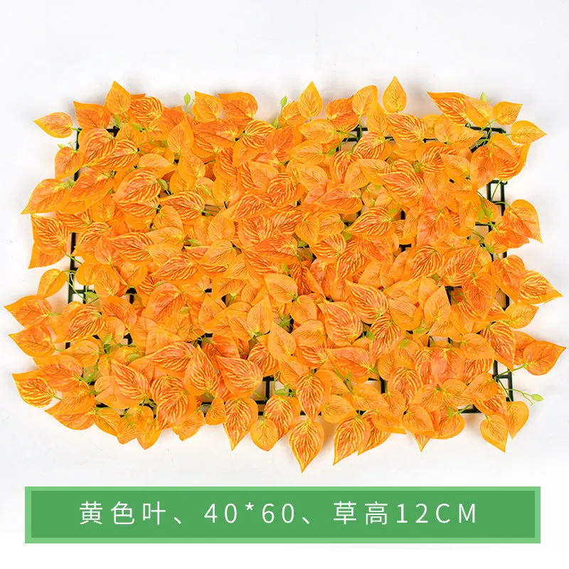 Plastic Imitate Leaves Lawn Simulation Plant Wall Decorative Background Green Radish Field Green Landscape Grass