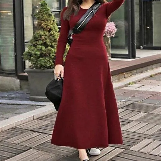 Plus Size Long Sleeve Winter Dress