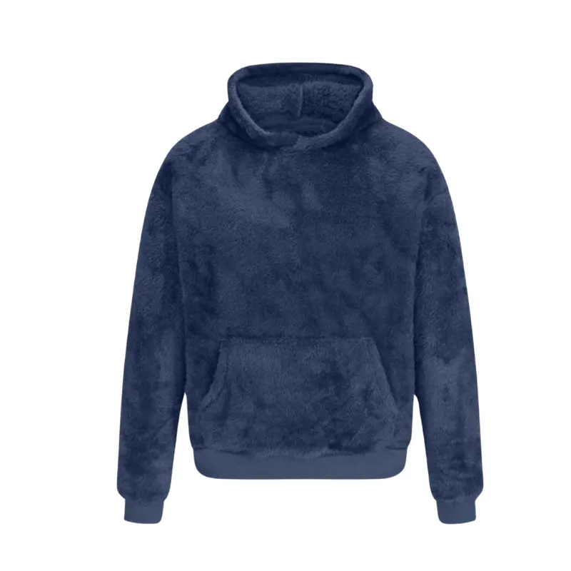 Plush Fleece Pullover With Kangaroo Pocket