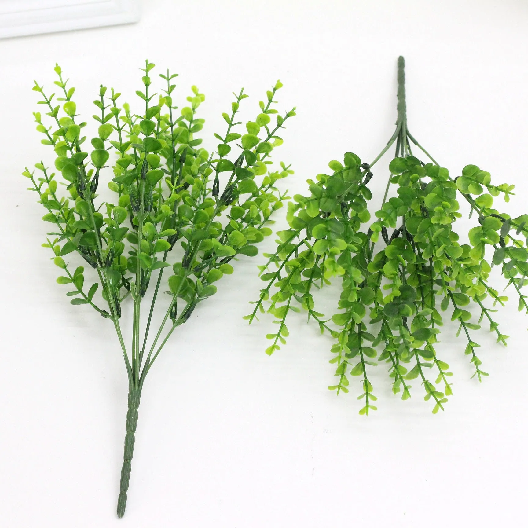 Small Eucalyptus Simulation Zamioculcas Leaves Plastic Handle Bunch of Aquatic Plants Plant Wall Accessories Home Decoration Plastic Leaves