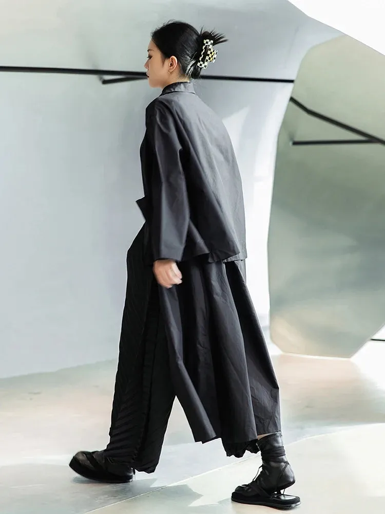 Statement Oversized Long Black Windbreaker