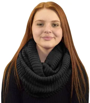 Thick Ribbed Chunky Knit Infinity loop Scarves Ribbed