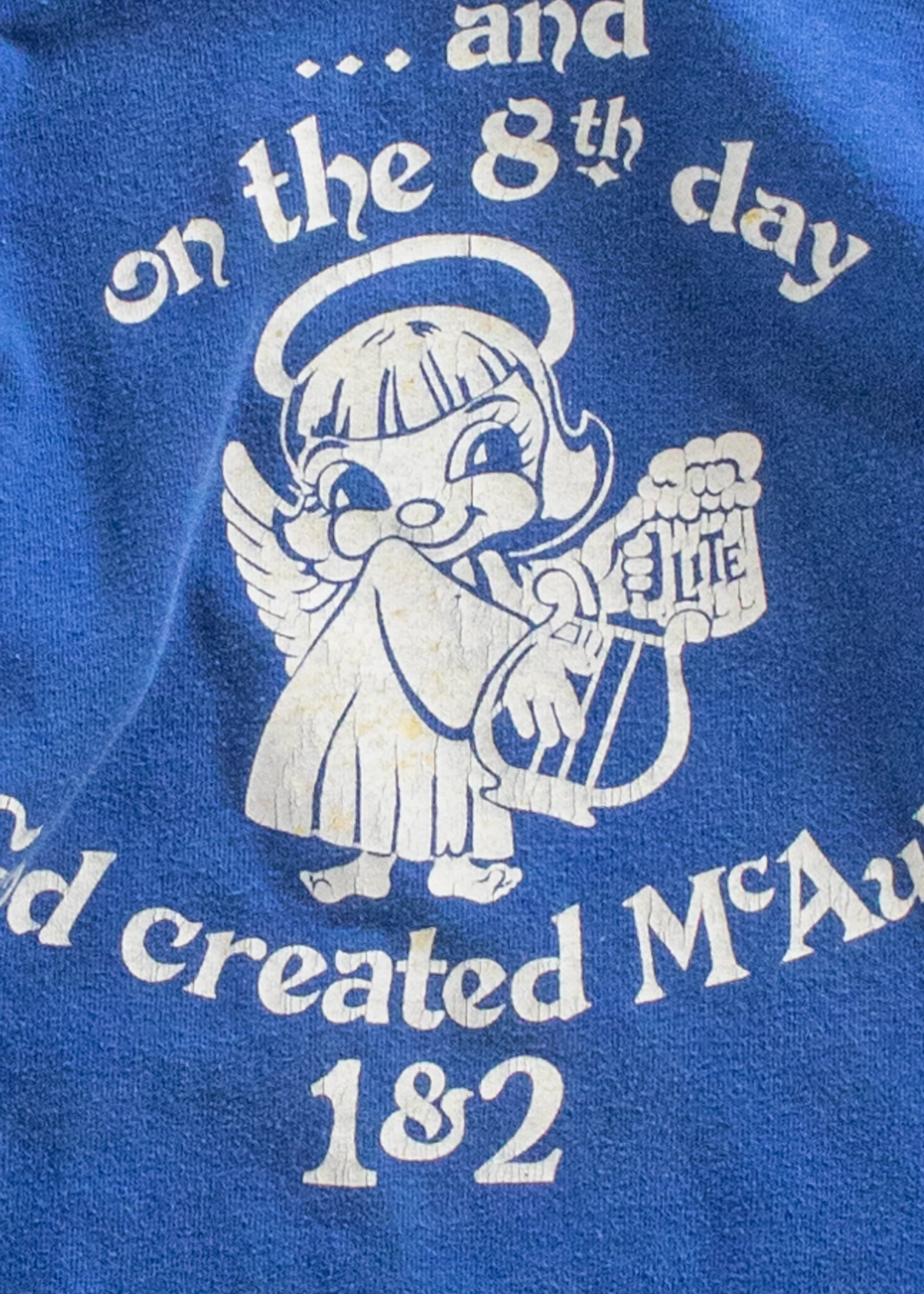 Vintage "On the 8th Day God Created McAuley" 3/4 Sleeve T-Shirt Size S/M