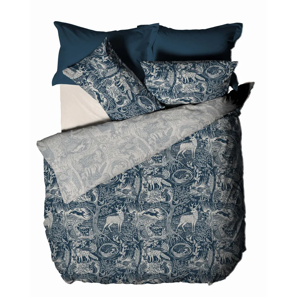 Winter Woods Animal Duvet Cover Set Midnight