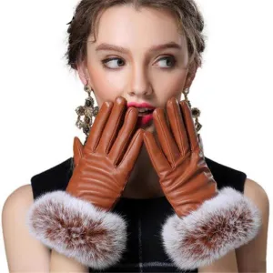 Women Genuine Rabbit Fur Gloves